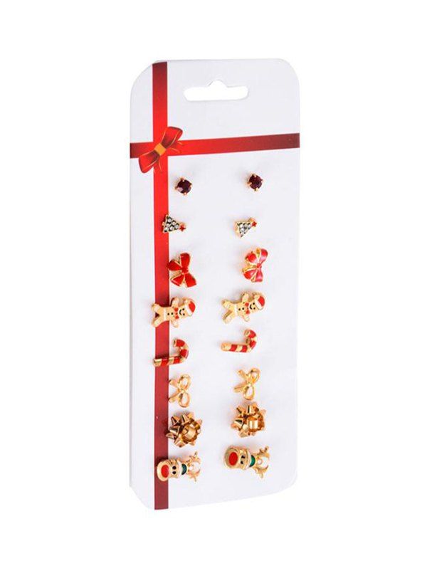 

Christmas Pattern Stud Earrings, Gold