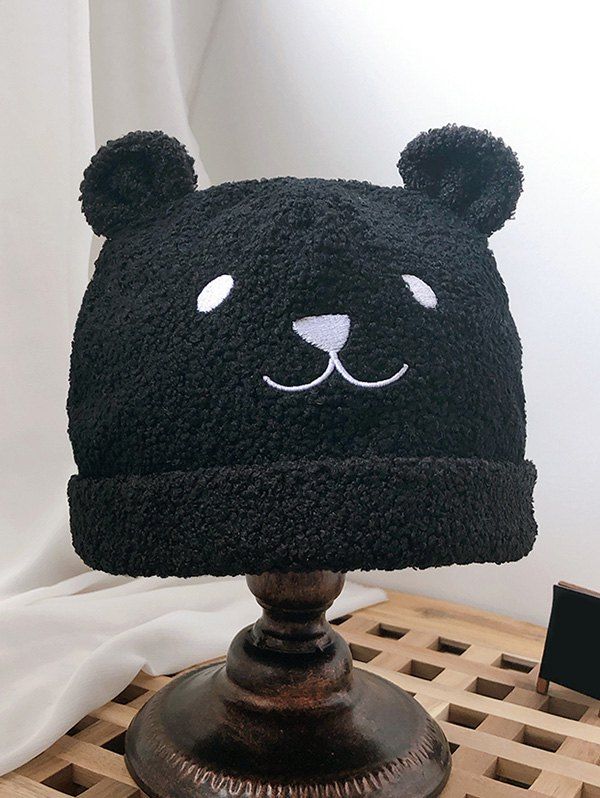 

Bear Suede Ears Hat, Black