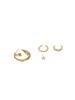 4Pcs Asymmetrical Rhinestone Moon Stars Earrings Set -  
