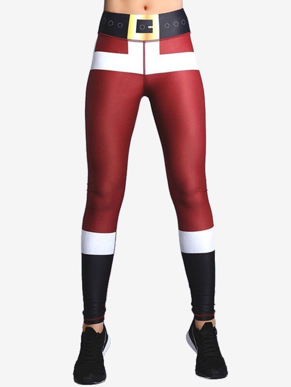 

Printed Christmas Skinny Leggings, Red