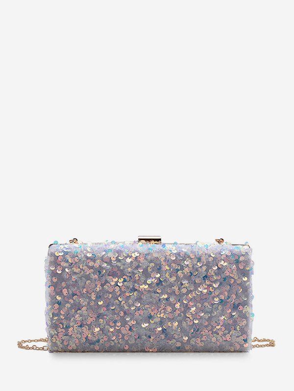

Glitter Sequined Mini Sling Bag, White