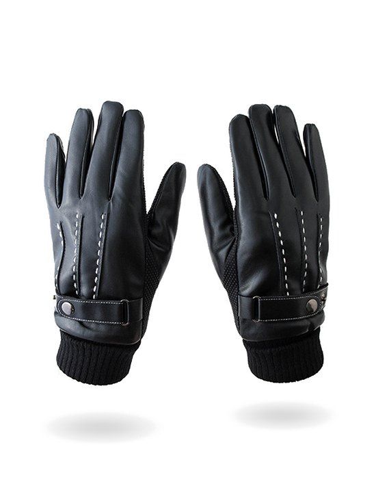 

Winter Outdoor Riding Fleece Telefingers Gloves, Black
