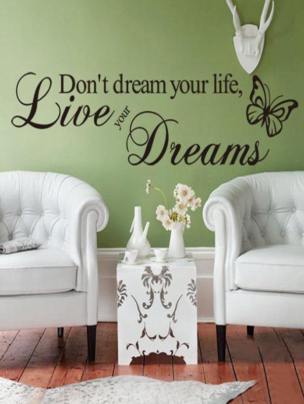 

Dream Proverbs Print Decorative Wall Art Stickers, Black