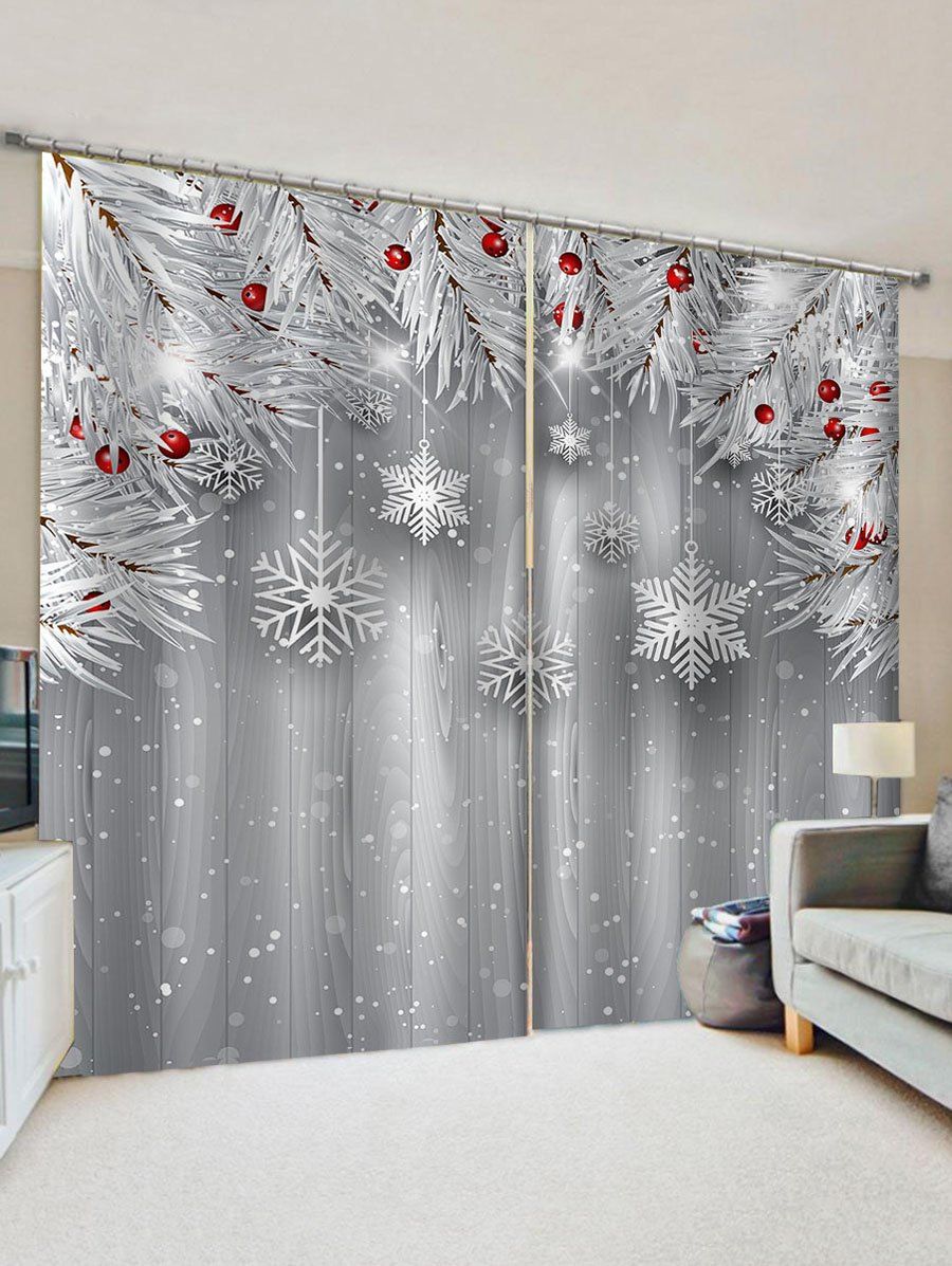 Christmas Snowflake Window Curtains [59% OFF] | Rosegal