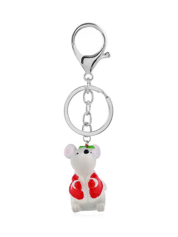 

Christmas Mouse Pendant Key Chain, White