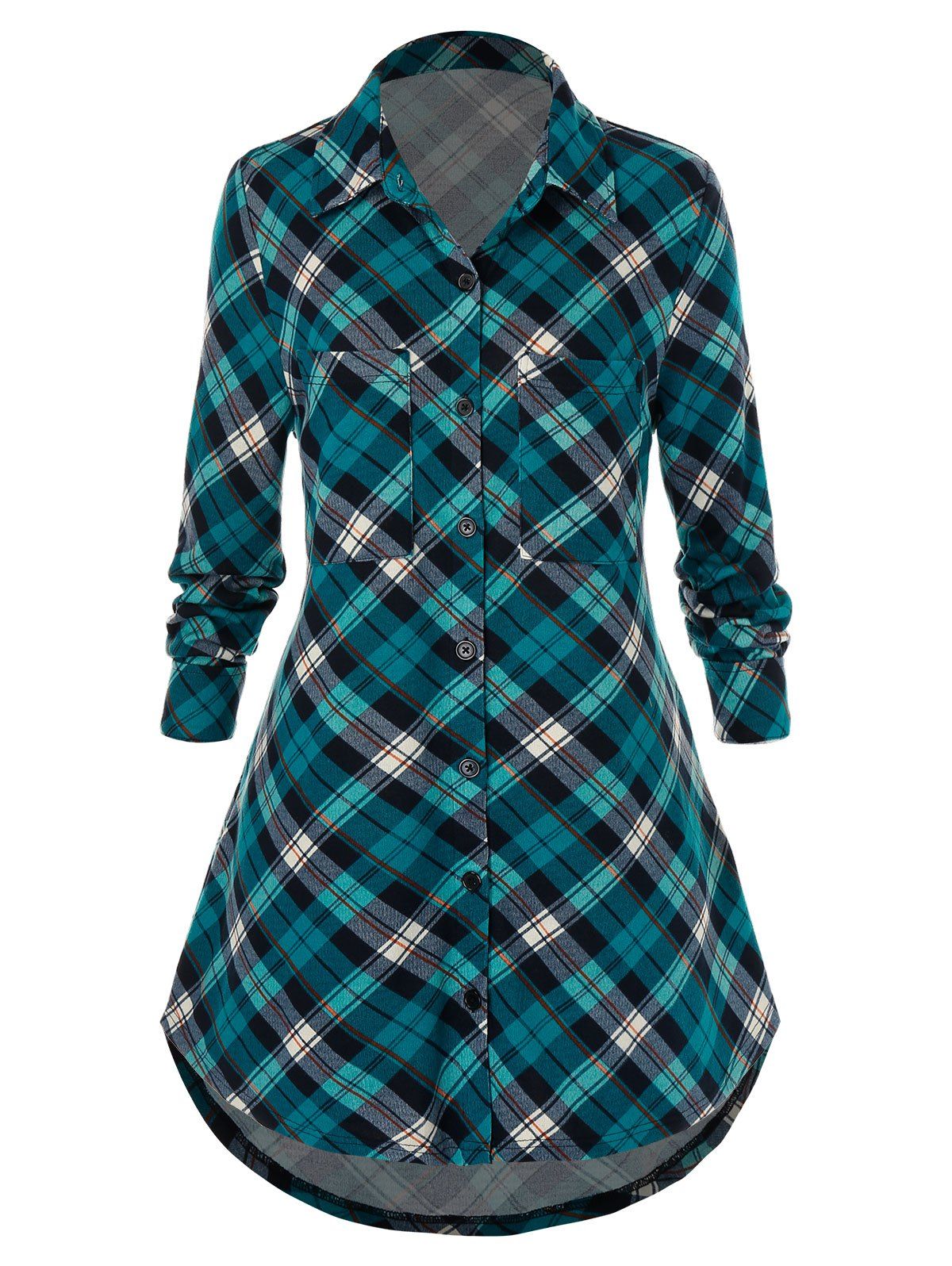 

Plus Size Plaid Shirt, Multi