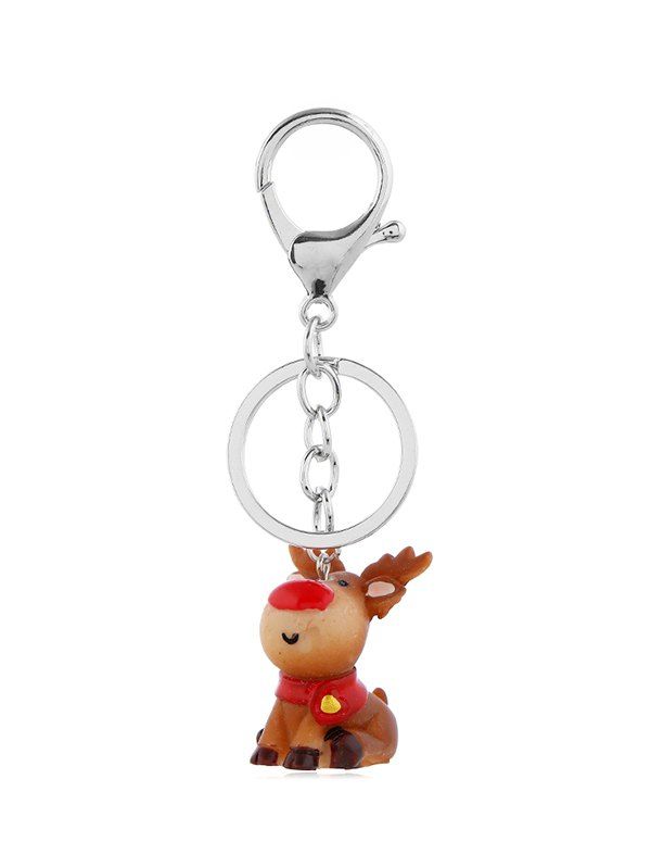 

Christmas Cartoon Deer Keychain, Brown