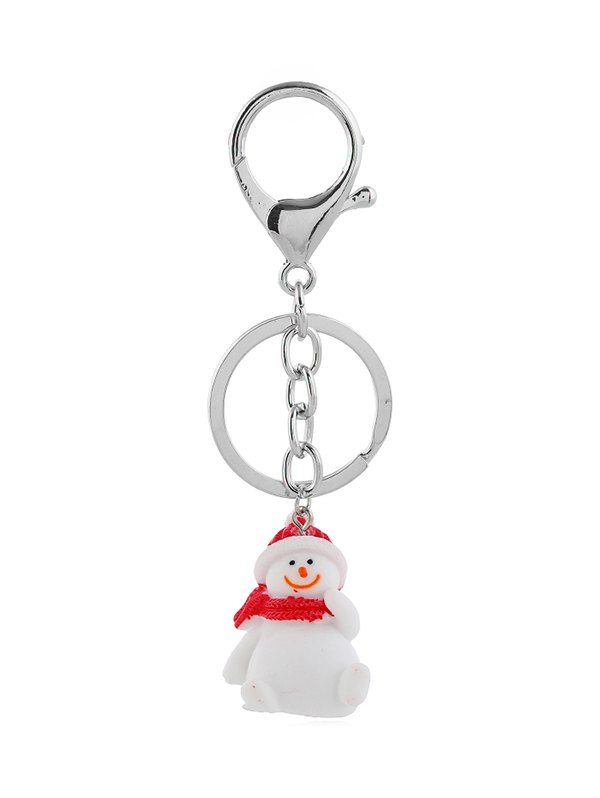 

Christmas Cartoon Snowman Shape Keychain, White