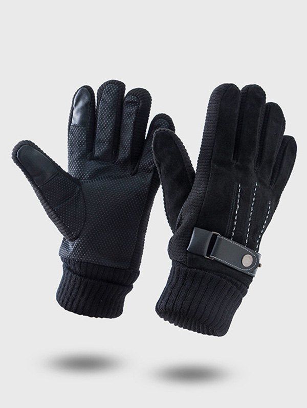 

Winter Outdoor Cycling Fleece Telefingers Gloves, Black