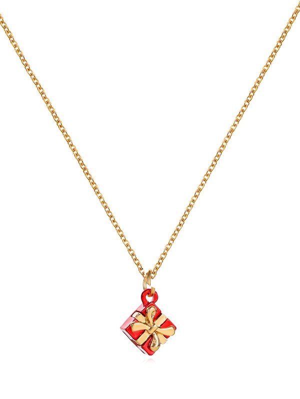 

Christmas Pattern Pendant Chain Necklace, Multi-d