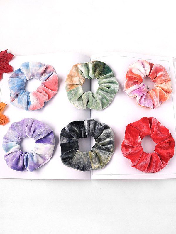 

6Pcs Velour Gradient Scrunchy Set, Multi-a