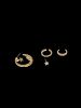 4Pcs Asymmetrical Rhinestone Moon Stars Earrings Set -  