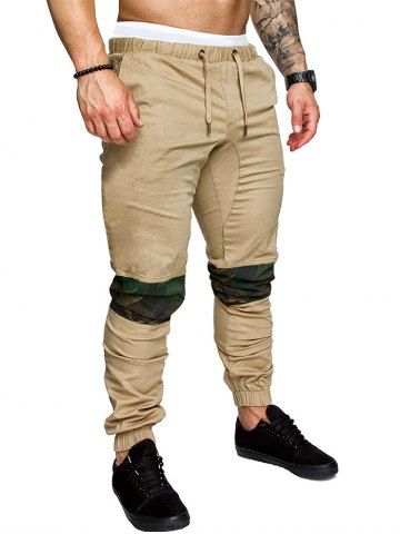 Pantalon de Jogging Décontracté Panneau Camouflage - KHAKI - S