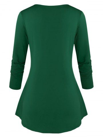 

Plus Size Sequin Full Zip Buckle Top, Pine green
