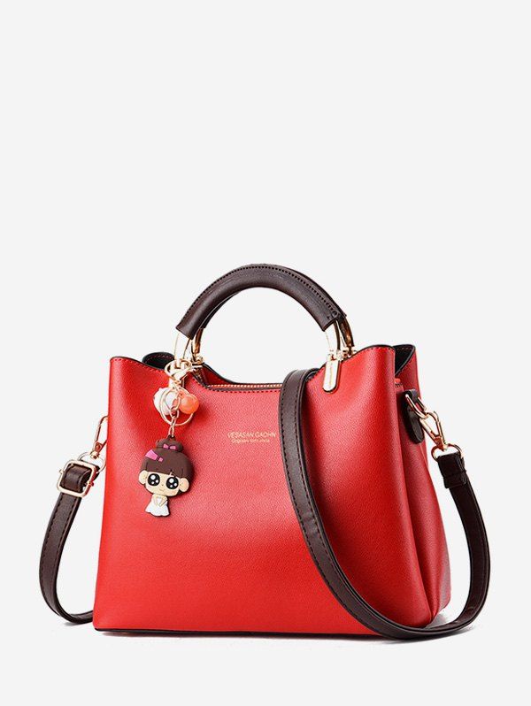 

Solid Pendant Handbag, Lava red
