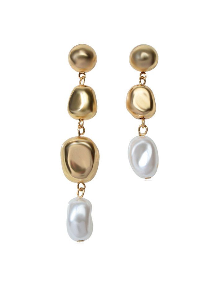 

Asymmetric Faux Pearl Teardrop Earrings, Gold