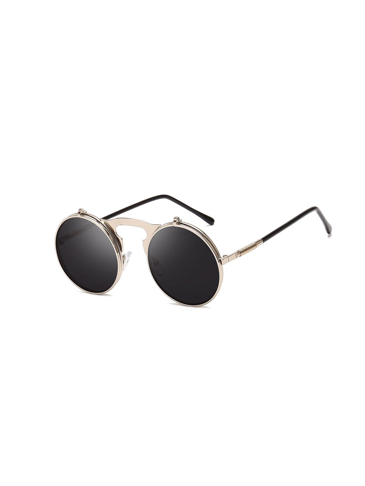 

Metal Frame Flip Round Sunglasses, Dark slate grey