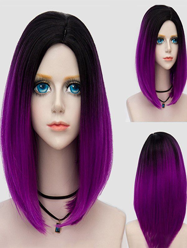 

Synthetic Straight Medium Center Part Cosplay Wig, Medium orchid