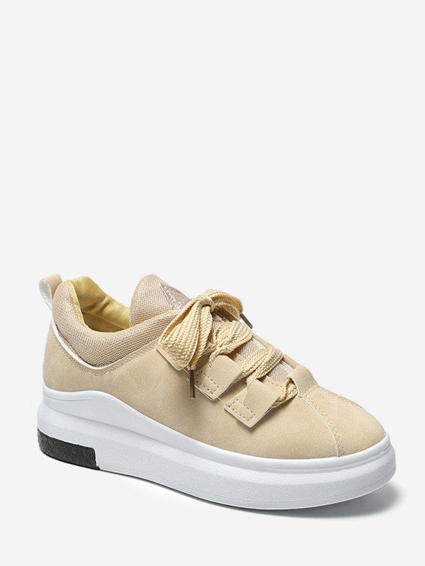 

Lace Up Low Platform Casual Shoes, Yellow