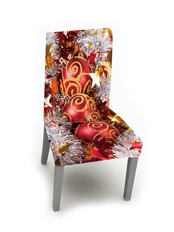 

1PCS Christmas Ball Elastic Chair Cover, Multi