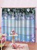 2 Panels Christmas Tree Decorations Print Window Curtains -  