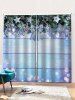 2 Panels Christmas Tree Decorations Print Window Curtains -  