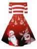 Plus Size Fit And Flare Off The Shoulder High Waist Christmas Dress -  