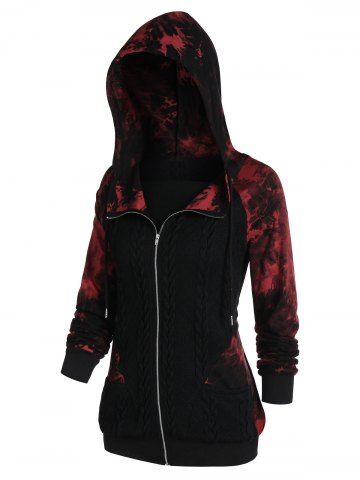 

Tie Dye Zip Up Knitted Jacket, Multi-a