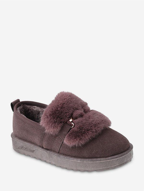 

Faux Fur Panel Slip On Snow Boots, Cherry red