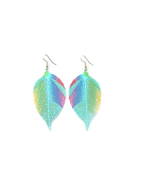 

Colorful Leaf Shape Hook Earrings, Multi-a