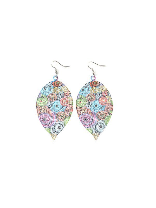 

Colorful Leaf Shape Hook Earrings, Multi-b