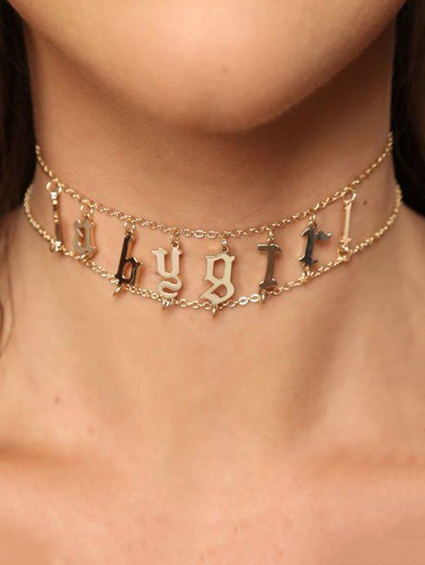 

Babygirl Letter Layer Chain Necklace, Gold