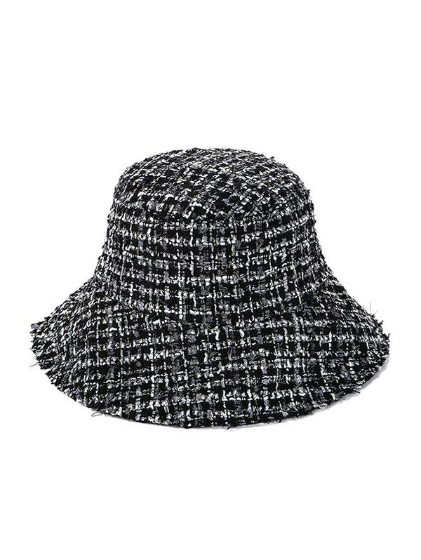 

Winter Rough Selvedge Plaid Bucket Hat, Black