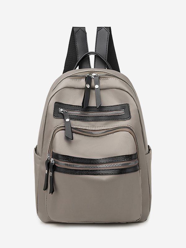 

Zippers Pocket Solid Big Backpack, Light khaki