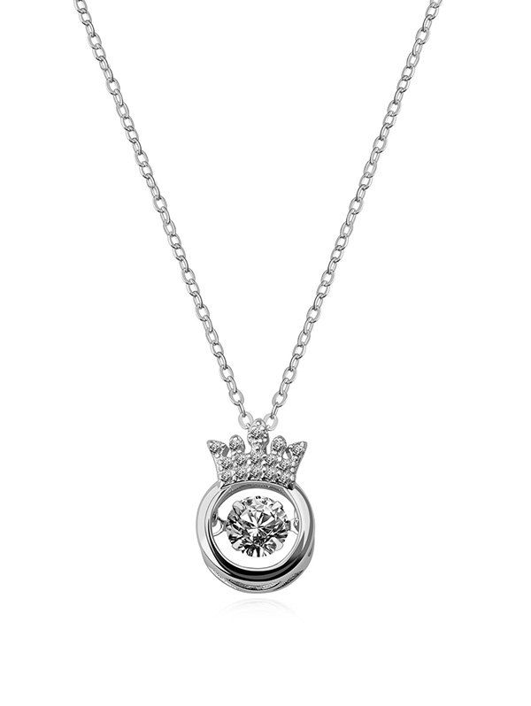 

Zircon Hollow  Pendant Necklace, Silver