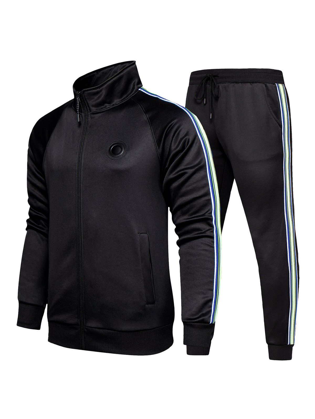 

Striped Two Piece Gym Outfits, Black