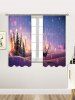 Christmas Tree Deer Pattern Window Curtains -  