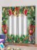Christmas Bell Gift Pattern Window Curtains -  
