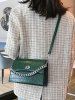 Chain Solid Hasp Animal Skin Shoulder Bag -  
