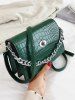 Chain Solid Hasp Animal Skin Shoulder Bag -  