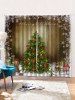 Rideaux de Fenêtre Arbre de Noël Flocon de Neige et Grain de Bois Imprimés 2 Panneaux - Multi L33,5 x L79 pouces x 2pcs