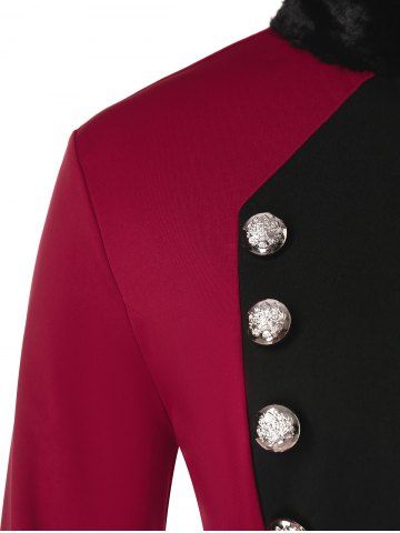 

Plus Size Faux Fur Panel Two Tone Asymmetrical Dovetail Jacket, Multi