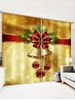 Rideaux de Fenêtre Motif Boule de Noël Clochette et Nœud Papillon 2 Panneaux - Multi W30 x L65 inch x 2pcs