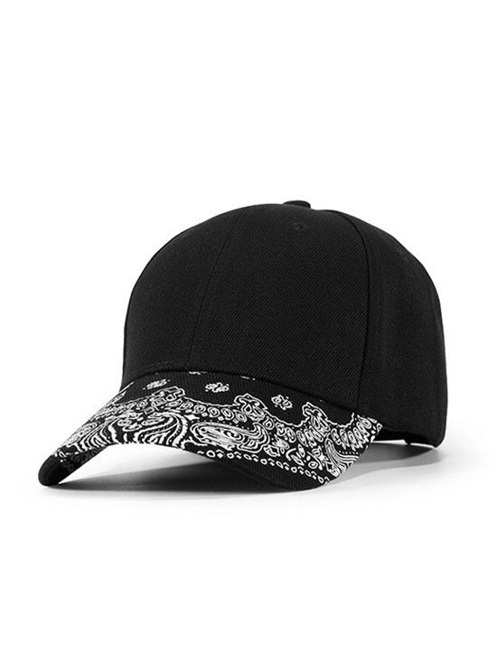 

Winter Paisley Printed Sports Baseball Cap, Black