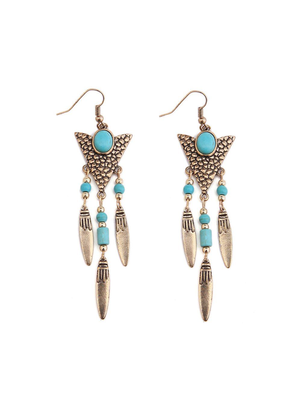 

Triangle Tassel Dangle Earrings, Gold