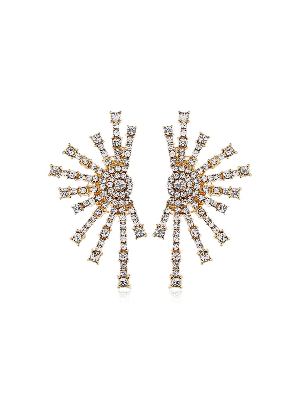 

Firework Shape Rhinestone Stud Earrings, Gold