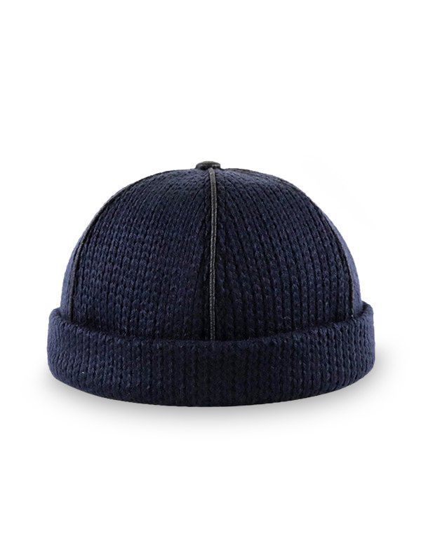 

Solid Adjustable Knitted Dome Hat, Cadetblue