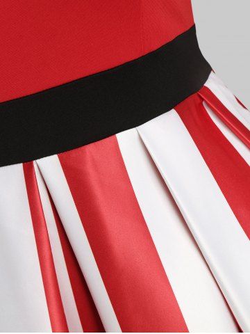 

Plus Size Christmas Vintage Off The Shoulder Party Dress, Red