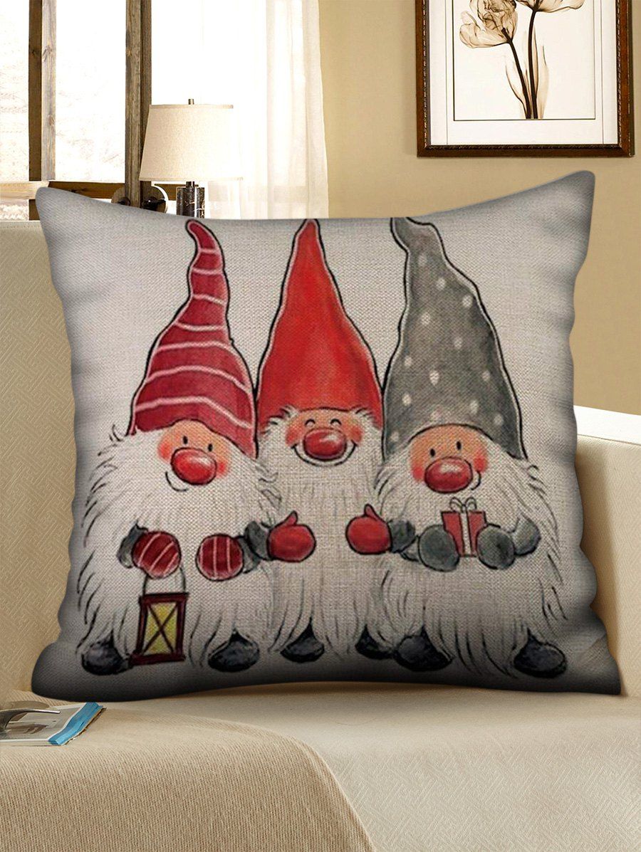 

Father Christmas Pattern Pillow Cover, Multi