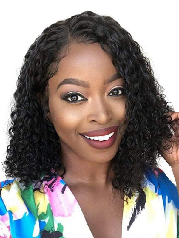 

Side Part Small Curl Synthetic Medium Wig, Black